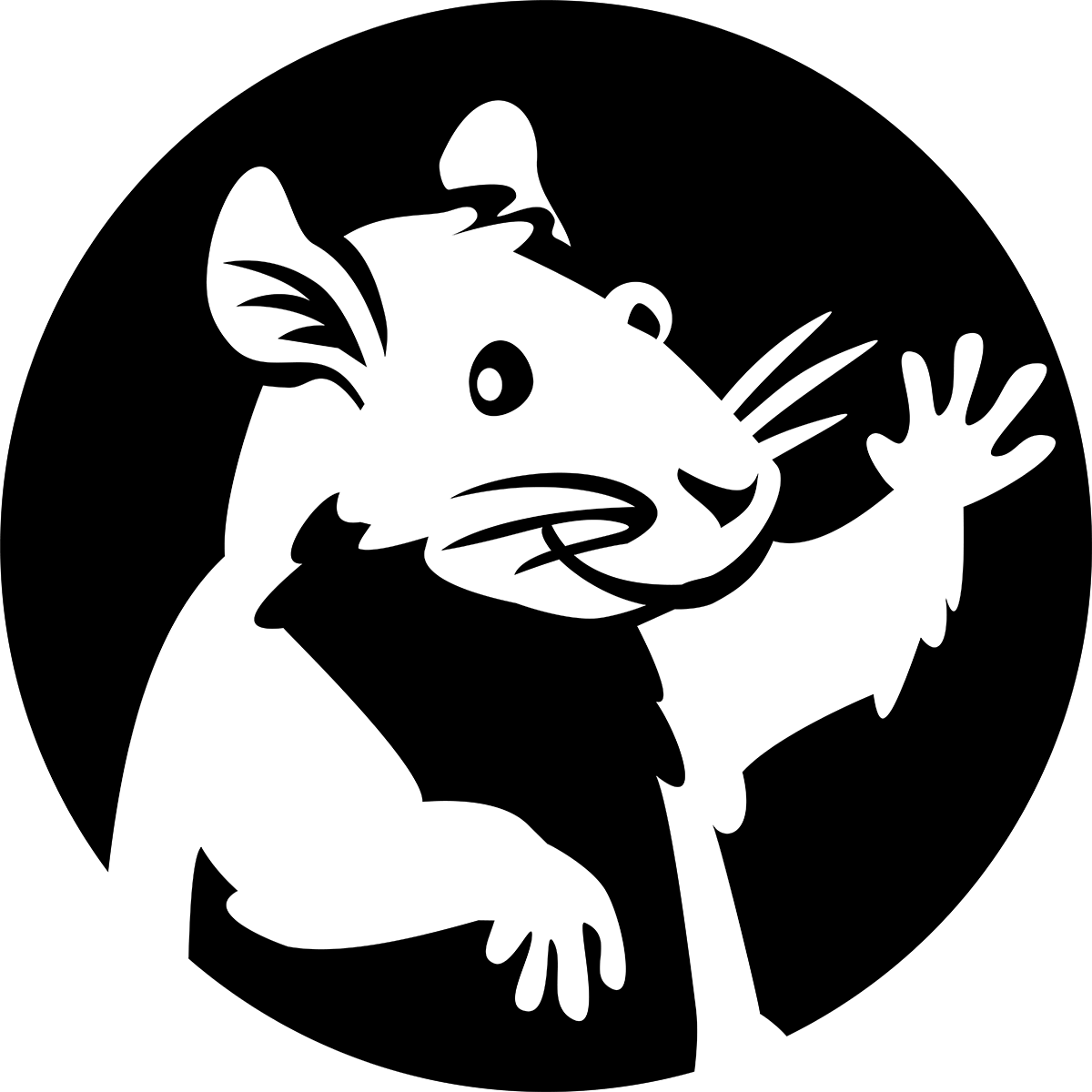 Happy Ratters circle logo, closeup