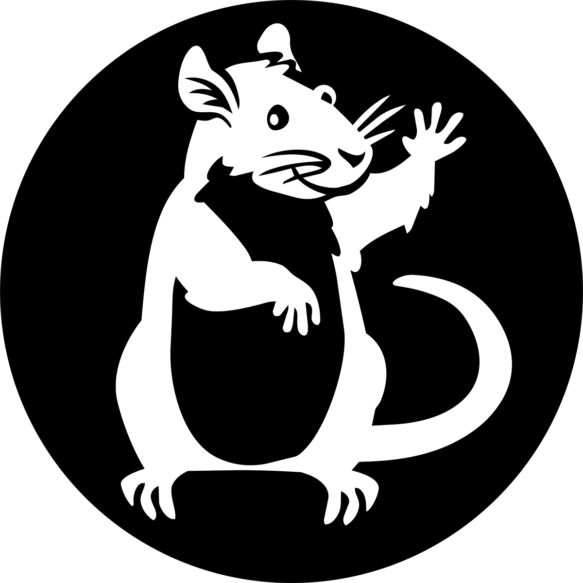 Happy Ratters circle logo, full body